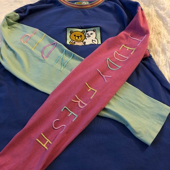 Ripndip x Teddy Fresh 2.0 colorblock long-sleeve T-shirt - Picture 12 of 16